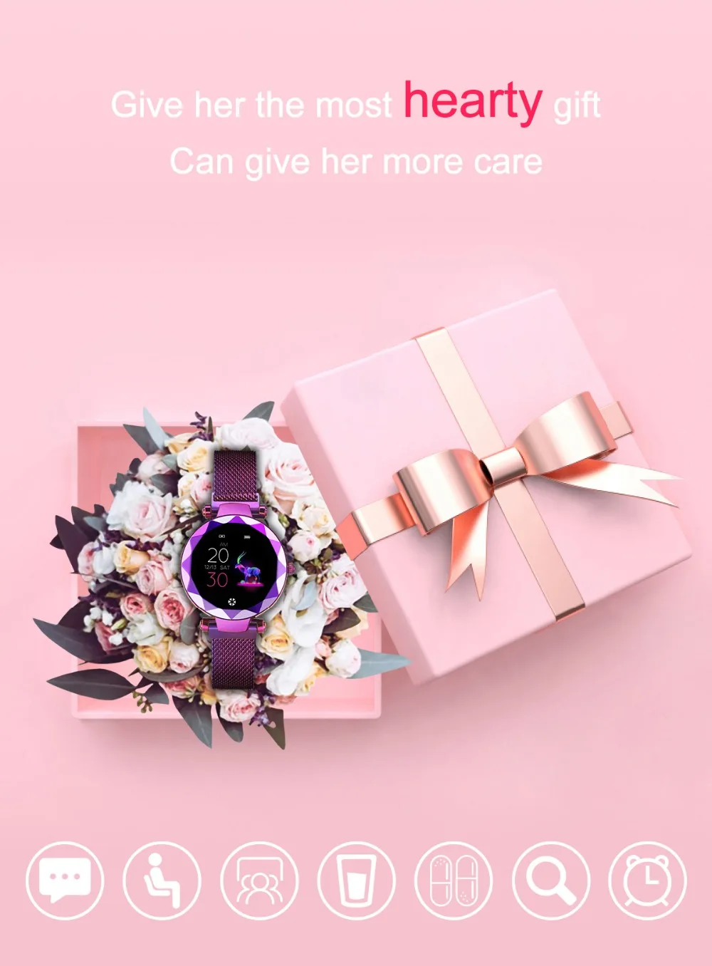 Новые спортивные умные часы для женщин, монитор сердечного ритма, умные часы для женщин, кровяное давление, водонепроницаемый фитнес-трекер, часы для Android ios