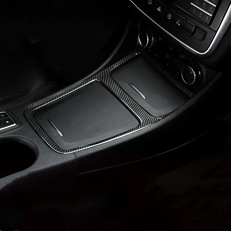 Carbon-Fiber-Style-Center-Console-Storage-Box-Frame-Decoration-Cover-Trim-For-Mercedes-Benz-CLA-C117