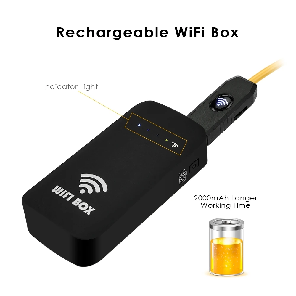 10M semi-rigid cable Wireless WiFi Camera Endoscope for Phones and Tablets 65 degree Borescope Support Android/iOS/Mac/Window
