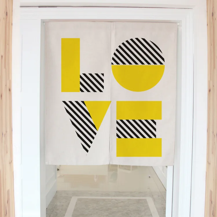 

NEW LOVE geometric pattern stay focused decorative door curtains fabric cloth home screens partition bathroom kitchen curtains