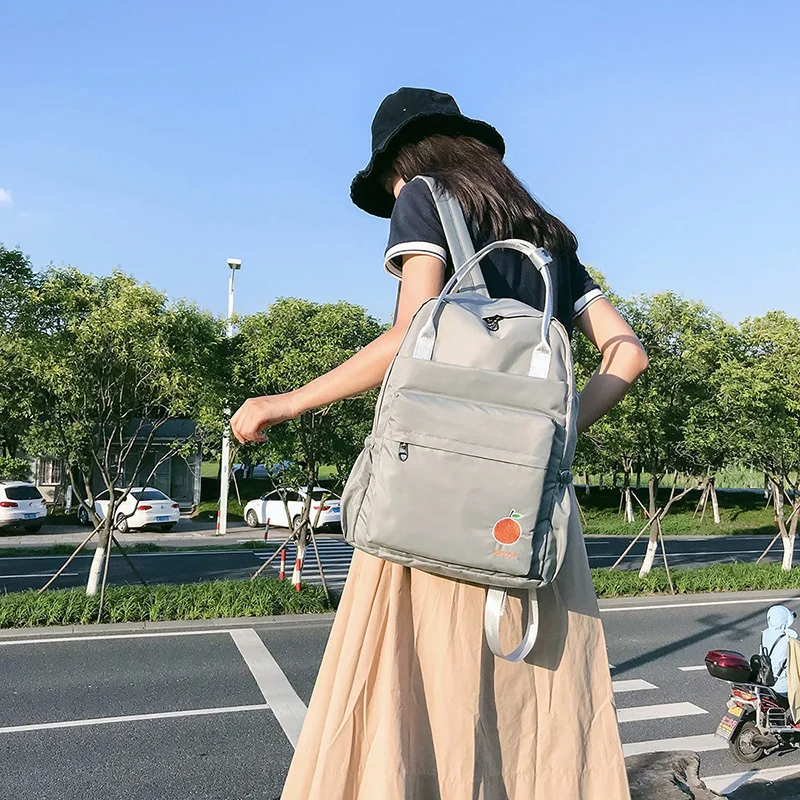 Menghuo 2018 New Preppy Style Fashion Embroidery Ladies Backpack Nylon High Quality Women School Shoulder Bag for Girls YouthIMG_0748
