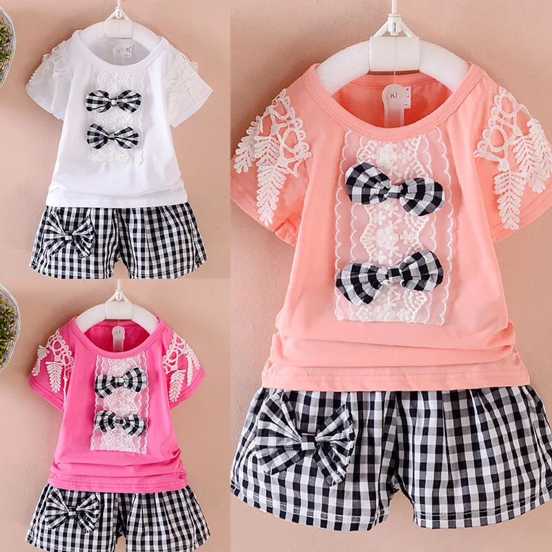 

Baby Girls' Short Sleeve Two-piece Suit Baby Children's Clothing Kids Girl Sets