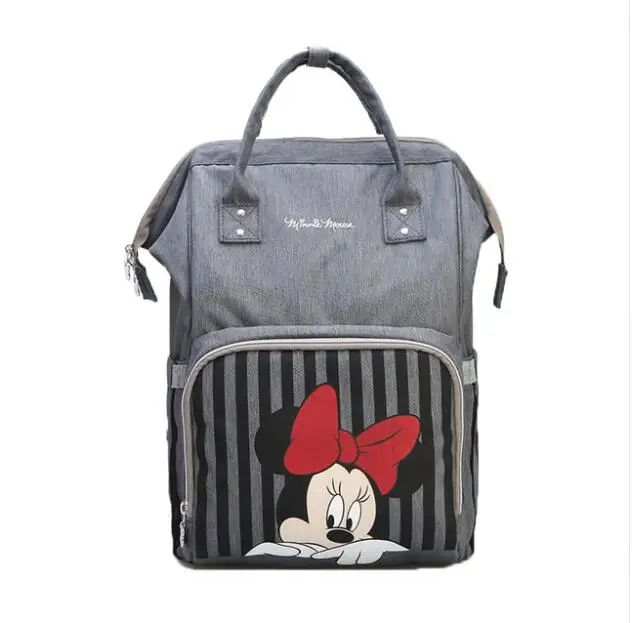 

Disney Mickey Minnie Travel Diaper Bag Bolsa Maternidade Waterproof Stroller Bag USB Baby Bottle Warmer Mummy Backpack Nappy Bag