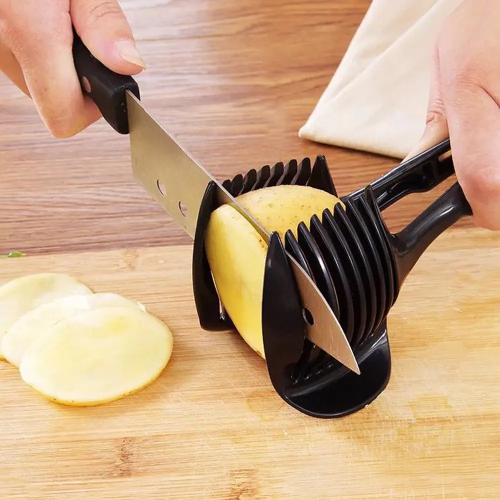 2017 Kitchen Gadget Lemon Tomato Slicer Potato Onion Cutter Holder