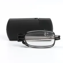 Дизайн дальнозоркость для чтения очки мужские и женские складные маленькие очки рамка черные металлические очки с оригинальной коробкой