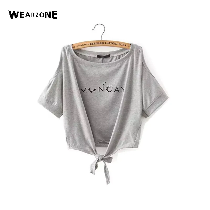 

2017 Womens Casual Tees Summer Hollow Out T shirt Dancing Tops Ladies Grey O-Neck Short Sleeve Lacing Strapless T-shirt