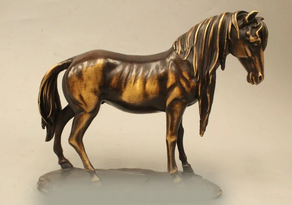 

DS 6"Chinese China Home Fengshui Bronze Running Zodiac Year Horse warfare Statue