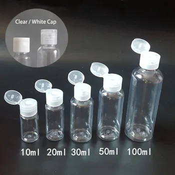 

5PCS Plastic Empty Bottle Travel Lotion Liquid Bottles Dispenser Sample Flip Cap 5/10/20/30 ML