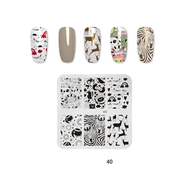 Маникюрный Летний стиль, штамповка для ногтей, пластины, цветок, мороженое, жираф, дизайн ногтей, штамповка, квадратная пластина, трафарет, маникюрные инструменты для ногтей - Цвет: BP-40