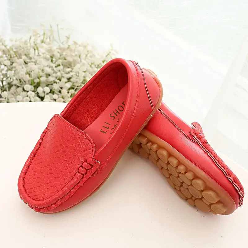 Новая детская повседневная обувь, нескользящая детская обувь с тиснением - Цвет: Red