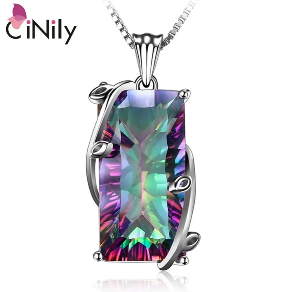 Ожерелья и подвески из мистического циркония с серебряным покрытием|pendant silver|mystic
