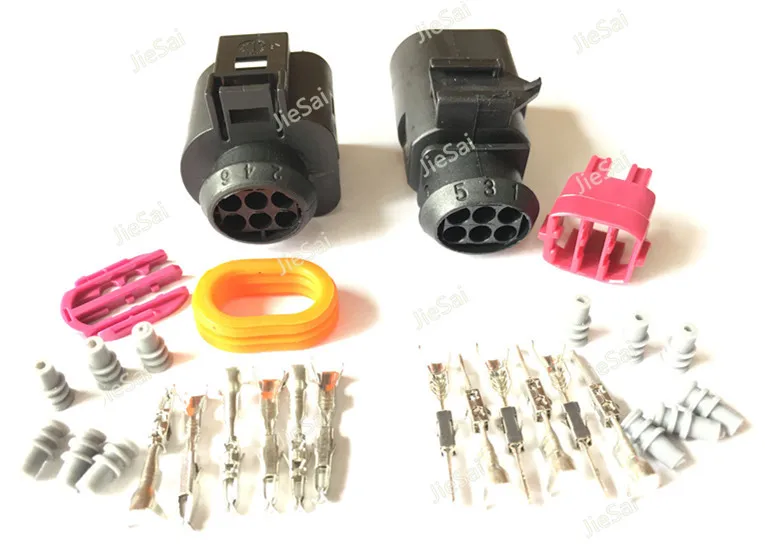 

6 Way 3B0973813 1J0973713 Female Male 1.5mm Housing Connector Throttle Valve Control Element Ignition Coil Plug For VW Audi