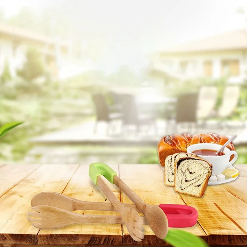 ABLA бамбуковые хлебные кухонные щипцы Пищевые Инструменты для барбекю деревянный зажим для еды домашний декоративный зажим