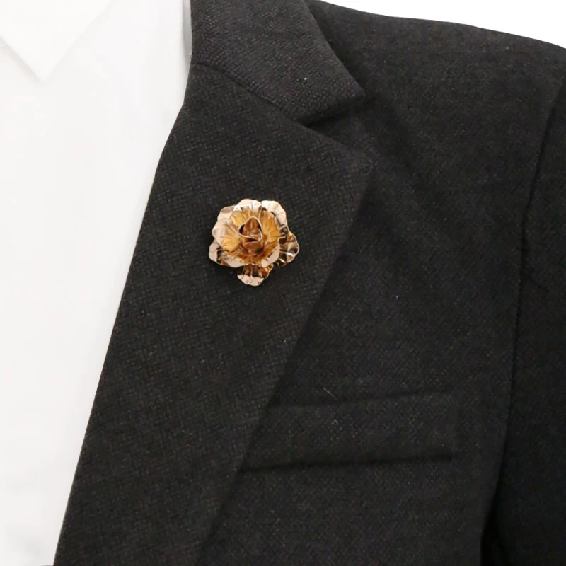 أزياء رجالي روز زهرة طية صدر السترة دبوس للرجال الزفاف حزب دعوى طية صدر السترة بروش دبوس العروة قميص طوق زر دبابيس عيد الميلاد هدايا