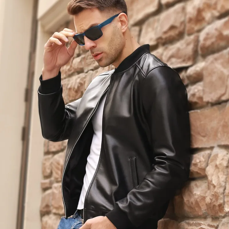 Large Size 5XL Sheepskin Slim Aviation Genuine Leather Bomber Jacket Men Real Leather Flights Jacket Black Aviator Pilot Coats Large Size 5XL Sheepskin Slim Aviation Genuine Leather Bomber Jacket Men Real Leather Flights Jacket Black Aviator Pilot Coats