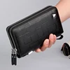 New Genuine Leather Multifunctional Long Wallet Cow Leather Zipper Money Clip Men's Simple Design Business Clutch Cellphone bag 1