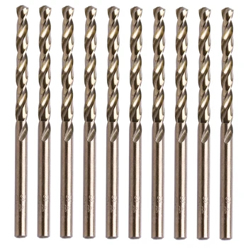 

10Pcs/set 4mm M35 Round Shank HSS-Co Cobalt Twist Drill Spiral Drill Bit
