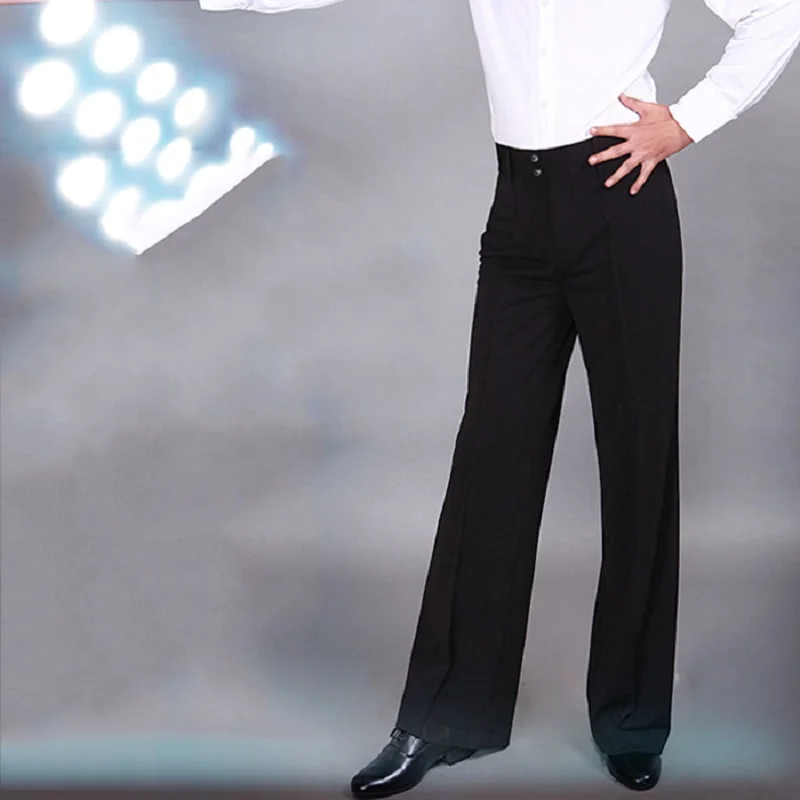 Latin Dance Pants Men Ballroom Tango Rumba Modern Stage Wear Trousers