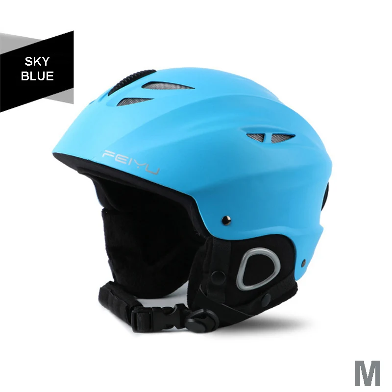 Мужские лыжные шлемы для женщин, велосипедные шлемы для скейтборда, цельнолитые, ультралегкие, дышащие, для катания на лыжах, шлем для сноуборда, CE - Цвет: C7 SkyBlue M