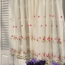 Сельский двойной слой вышитые пряжи кофе короткие занавески кухня шторы для гостиной спальня 150*60/90 см