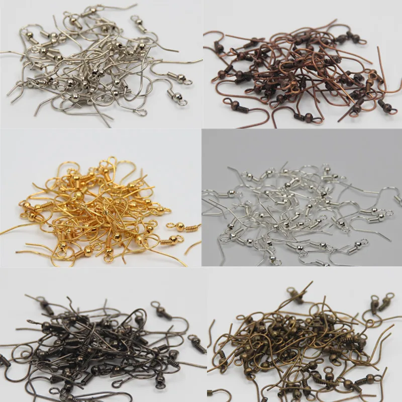 

Diy Clasp 6Color 100Pcs Earring Hooks Wire Clasp&Hooks Jewelry Earring Findings Connector 20x18mm Accessories Jewelry Making