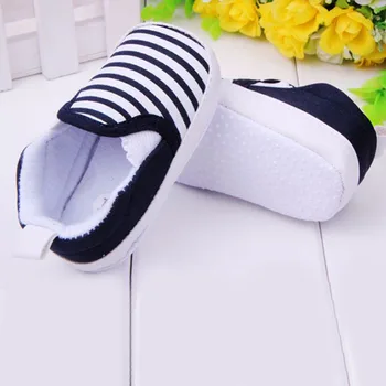 

Baby Boys Shoes First Walkers Cotton Infant Slip-On Toddler Striped Canvas Sneaker bebek ayakkabi