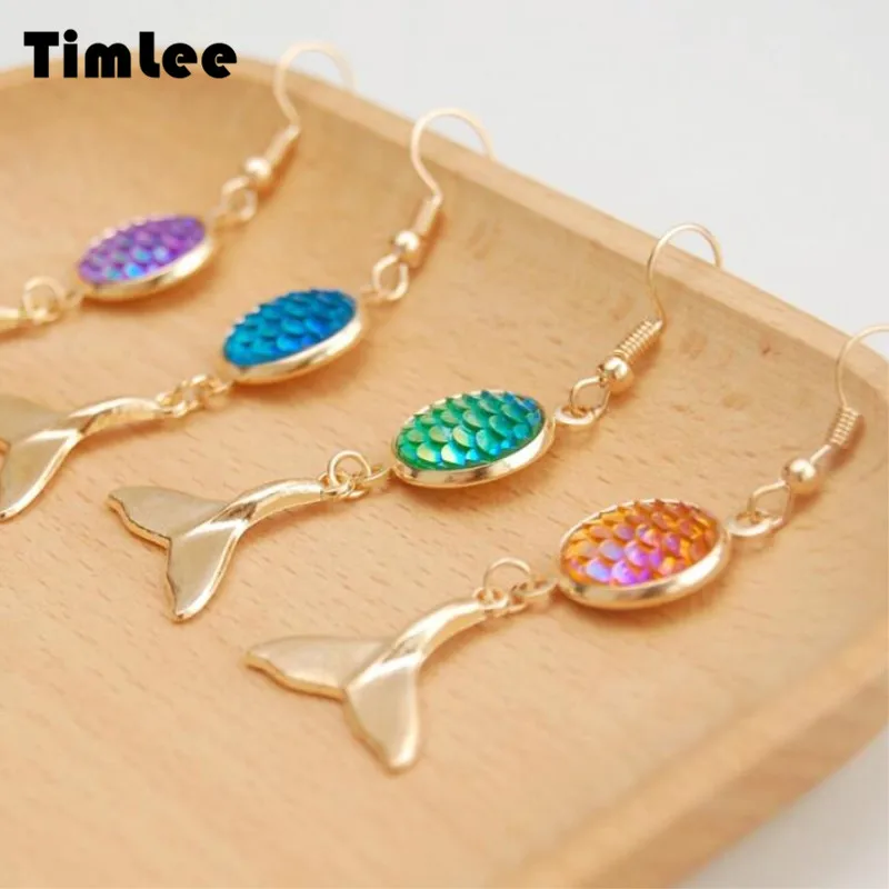 

Timlee E260 Free shipping,New Originality Mermaid Fish Tail Alloy Drop Earrings Fashion Accessories Wholesale