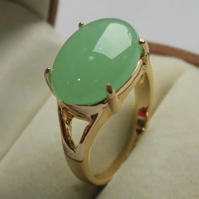 Чудесные украшения! Женский noblest светлый GP green jades кольцо (7 8 9 #)|jade ring|green jade ringring ring |