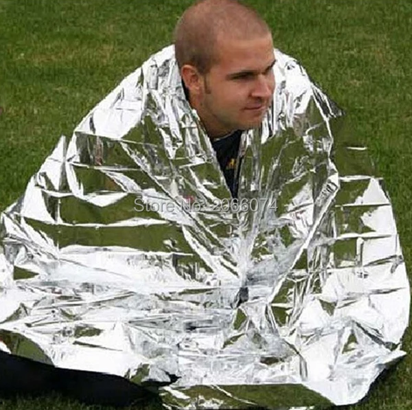 

210*130CM Outdoor Emergency Blanket Life Saving Blanket Outdoor Survival Pad Heat Preservation Silver First Aid 20pcs