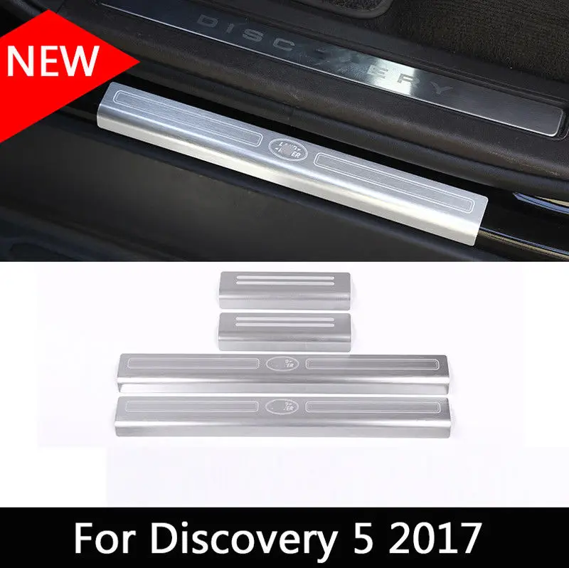 

Aluminum alloy Exterior Door Sill Scuff Threshold Protector Plate Cover Trim For Land Rover Discovery 5 LR5 2017 Car-styling