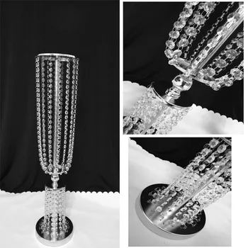 

2pcs Acrylic Crystal Flower Vases Wedding Road Lead Wedding Decor Centerpiece Event Wedding Decoration for Table 80cm Tall