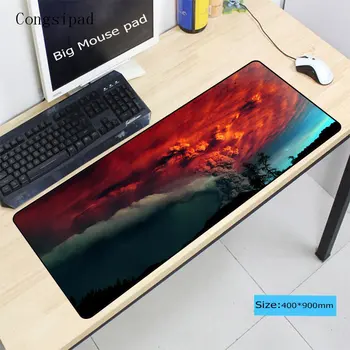 

Congsipad 900*400*2MM Volcano Eruption Smoke Color Washing Mouse Pad Computer Notebook Gaming Large Rubber Lock Edge Mousepad