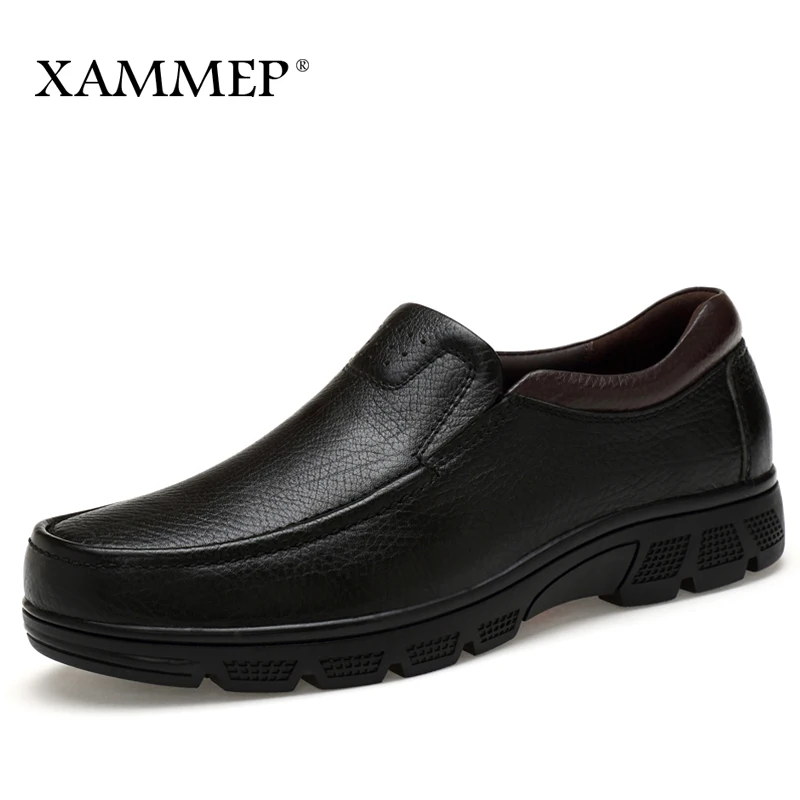 

Genuine Leather Men Shoes Brand Winter Boots Winter Shoes Men Casual Shoes Flats Warm Plush Spring Autumn Plus Big Size Xammep