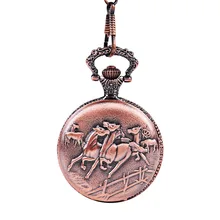 Винтажная королева древняя красная лошадь Pentium скраб для лица карманные часы горячая новинка классические ветровые карманные часы с цепочкой на талии