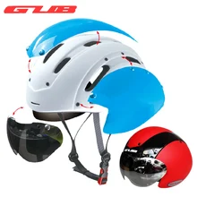 GUB TT Bicycle Helmet Cycling Magnetic Glasses Helmets Ultralight Integrally-molded MTB Road Bike Helmet UV Protection Visor