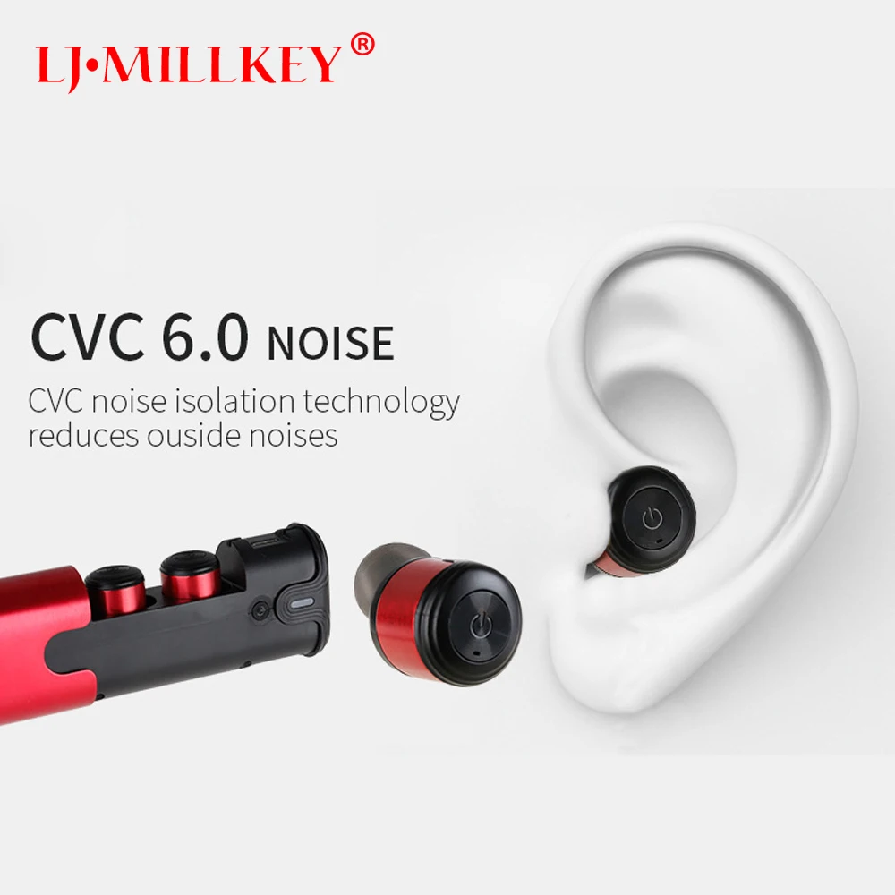 

TWS Bluetooth Earphone with Microphone V4.2 True Wireless Earbuds Hands-free Stereo Headset with Charging Dock Cabin YZ153