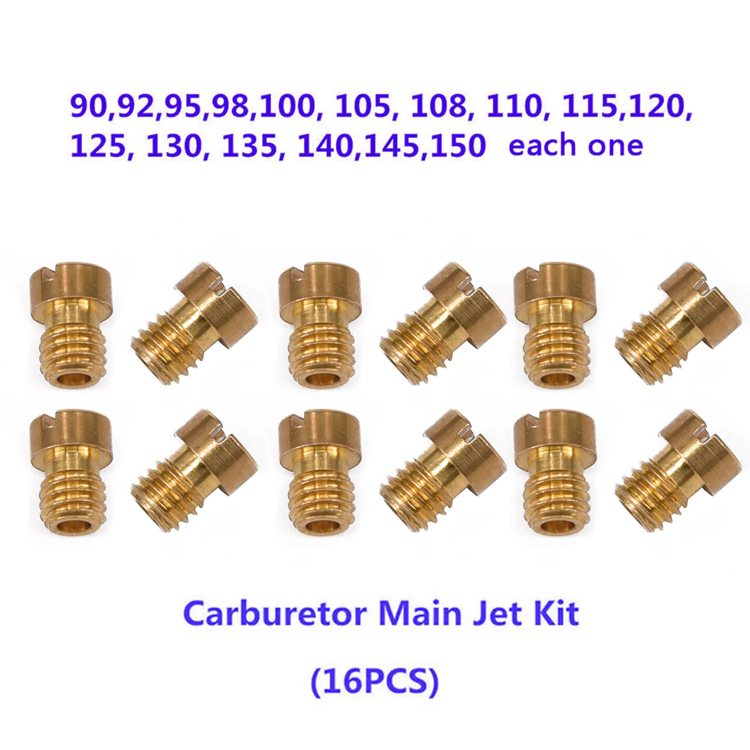 

16pcs Carburetor Main Jet Kit For CHINESE PWK Keihin OKO CVK 90 92 95 98 115-150