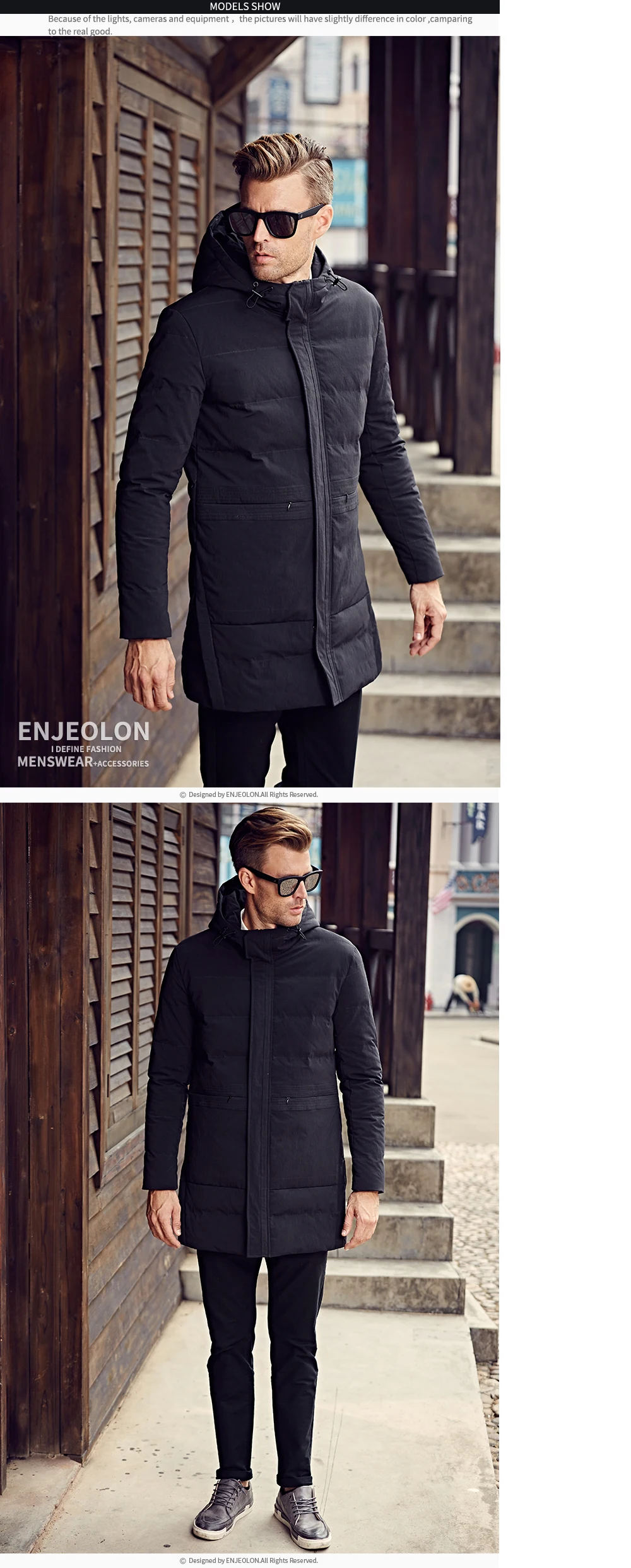 Enjeolon брендовая хлопковая стеганая куртка с капюшоном Мужская ветрозащитная, парка мужская одежда толстая стеганая длинная куртка, мужские