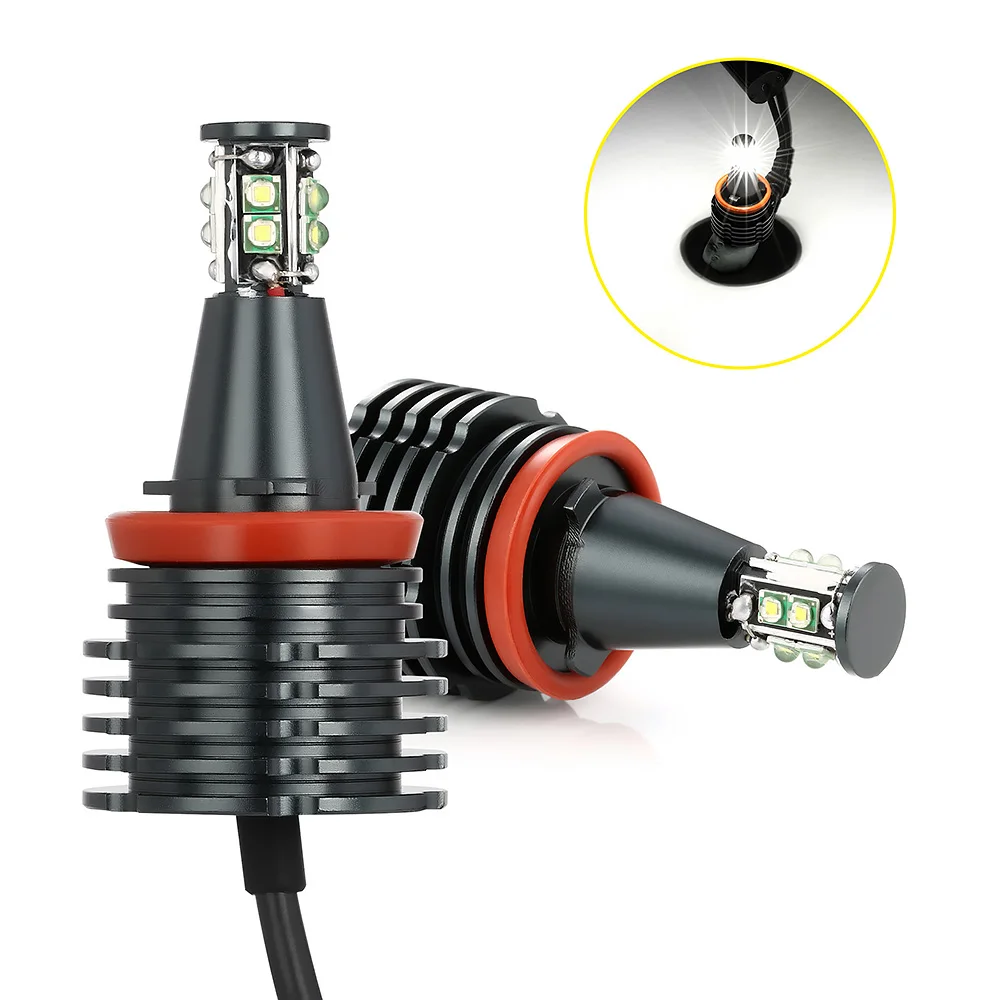 

Fog Lights Headlights H8 Can bus Error Free 80W LED Angel Eye for BMW Marker Lights Bulbs For BMW E90 E92 E82 E60 E70 X5 E71 X6