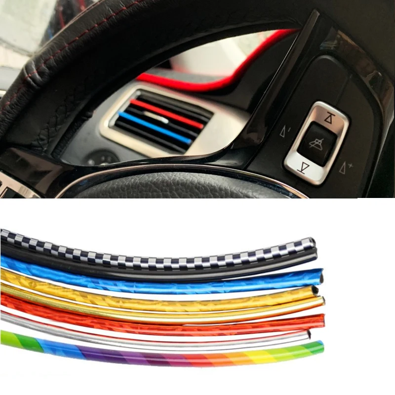 

For Ford Audi Honda VW Mazda DIY Car Interior Chrome U Shape Air Conditioner Air Vent Grille Trim Outlet Blade Decorative Strip