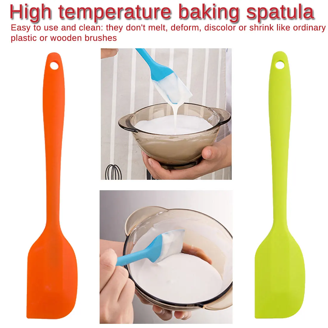 

1pcs Kitchen Silicone Cream Butter Cake Spatula Mixing Batter Scraper Brush Butter Mixer Cake Brushes Baking Tool Kitchenware
