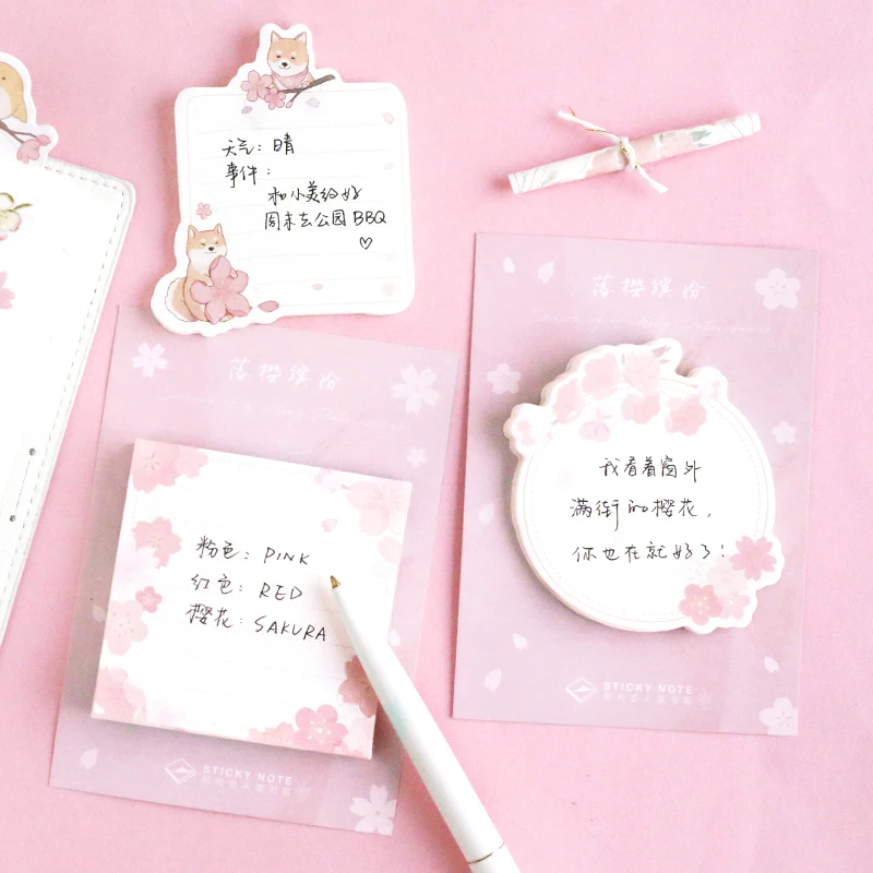 

1pcs Memo Pads Sticky Notes Kawaii Cherry Paper Notepad diary Scrapbooking Stickers Office School stationery Notepads