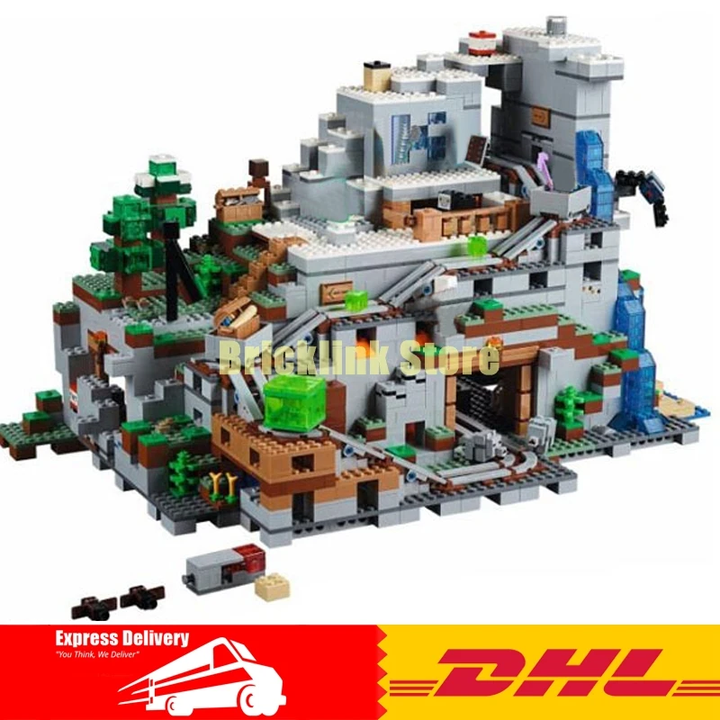 

Lepin 18032 2932pcs My Worlds The Mountain Cave Building Block Compatible Legoinglys 21137 Brick Toy