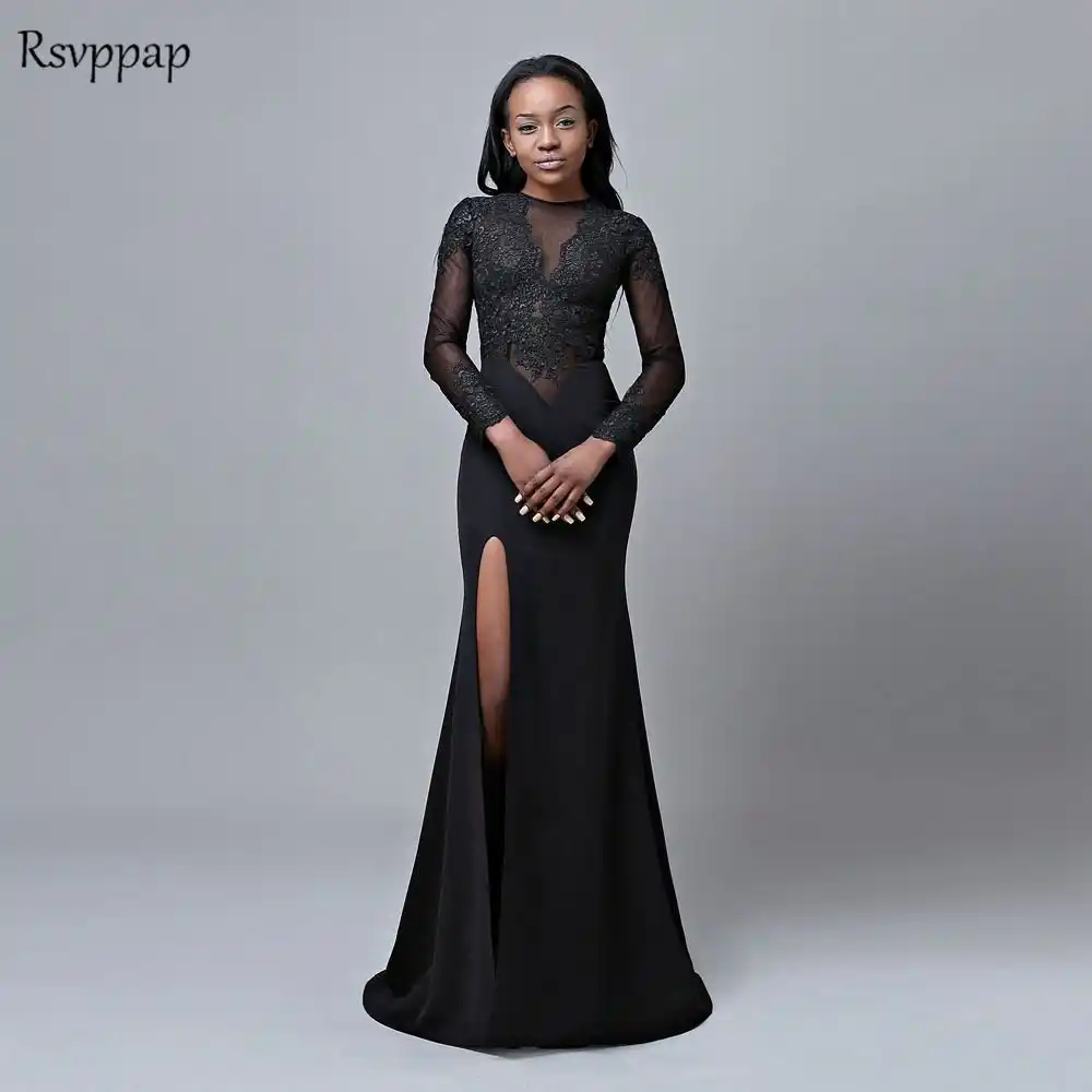 Prom Dresses 2018 Sheer Black