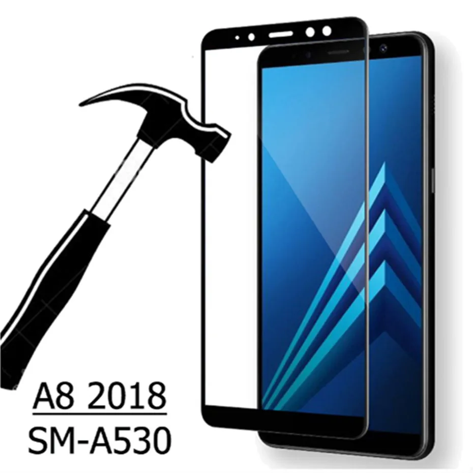 Полное покрытие закаленное стекло для samsung Galaxy A8 A8 Plus Защита экрана для A8 A8+ A530F A530 A730 Защитная стеклянная пленка