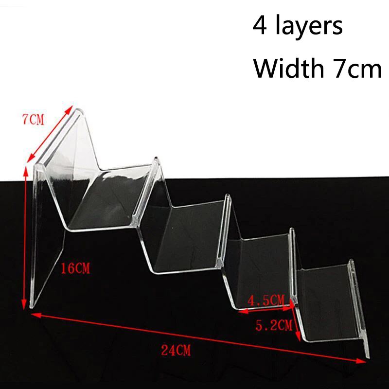 Новинка, прозрачная акриловая полка для мобильного телефона, кошелек, защита от солнца, очки, стойка, Frame1-2-3-4, слой, полка для ювелирных изделий - Цвет: 4 layers -width 7cm