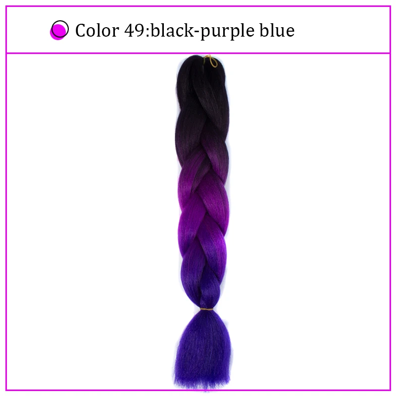 Yiyaobess Synthetic Ombre Braiding Hair Crochet Jumbo Braids Hair Extension 100g 24inch Black African Braids Pigtail Hair - Цвет: #530