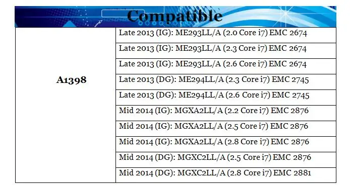 Материнская плата IMIDO A1398 для Macbook Pro retina 1" i7 2,2 ГГц 2,3 ГГц 2,6 ГГц 16 Гб материнская плата 820-3662-A 2013 год