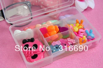 

2pieces plastic White 5-checks Jewelry Beads Display&Storage Boxes free shipping