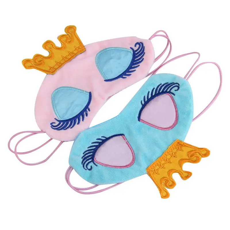 

1 pcs Lovely Pink Crown Eyeshade Eye Cover Sleeping Mask Travel Cartoon Long Eyelashes Blindfold Gift Women Girls Cotton Blends